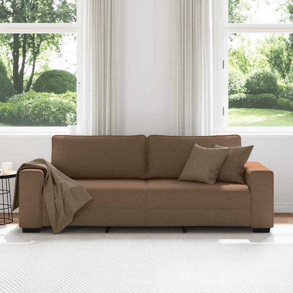 3-Sitzer Sofa Braun Stoff 220 cm