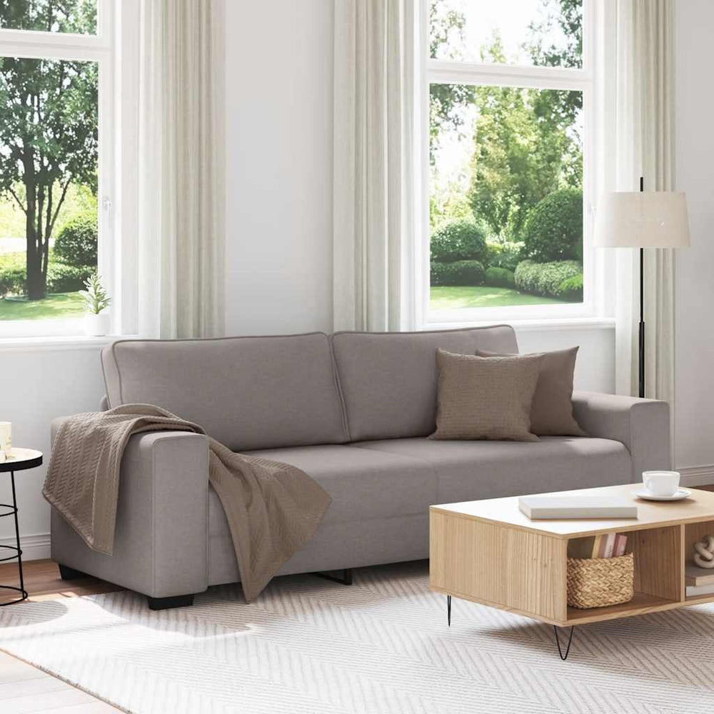 3-Sitzer Sofa Taupe Stoff 220 cm