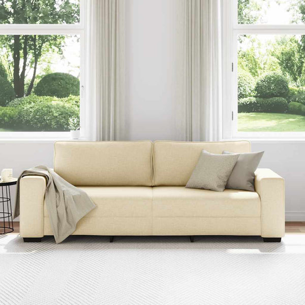 vidaXL Canapé à 3 places crème 220x77x82 cm Tissu