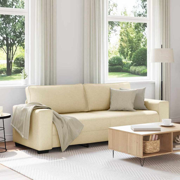 vidaXL Canapé à 3 places crème 220x77x82 cm Tissu