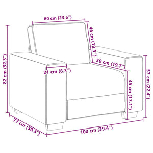 vidaXL Fauteuil gris foncé 100x77x82 cm Tissu corduroy