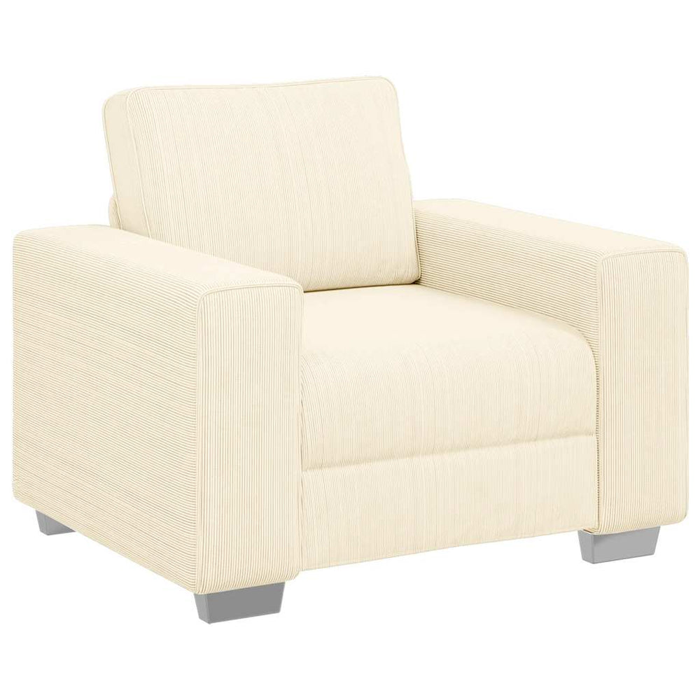 Sessel Creme Cordstoff 100x77x82 cm