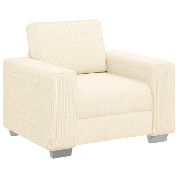 Sessel Creme Cordstoff 100x77x82 cm