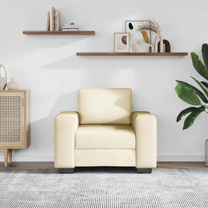 Sessel Creme Cordstoff 100x77x82 cm