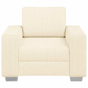 Sessel Creme Cordstoff 100x77x82 cm