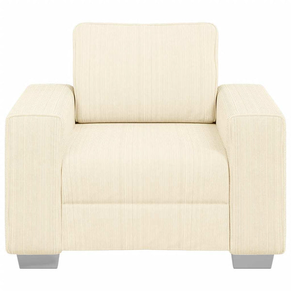 Sessel Creme Cordstoff 100x77x82 cm