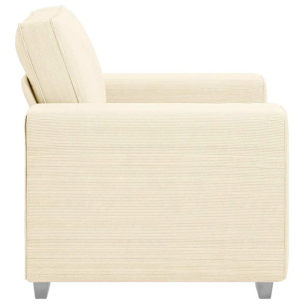 Sessel Creme Cordstoff 100x77x82 cm
