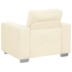 Sessel Creme Cordstoff 100x77x82 cm
