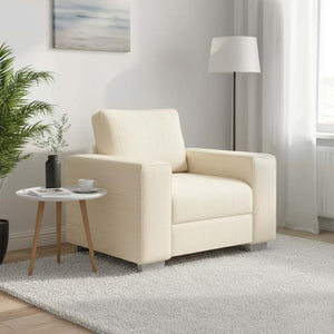 Sessel Creme Cordstoff 100x77x82 cm
