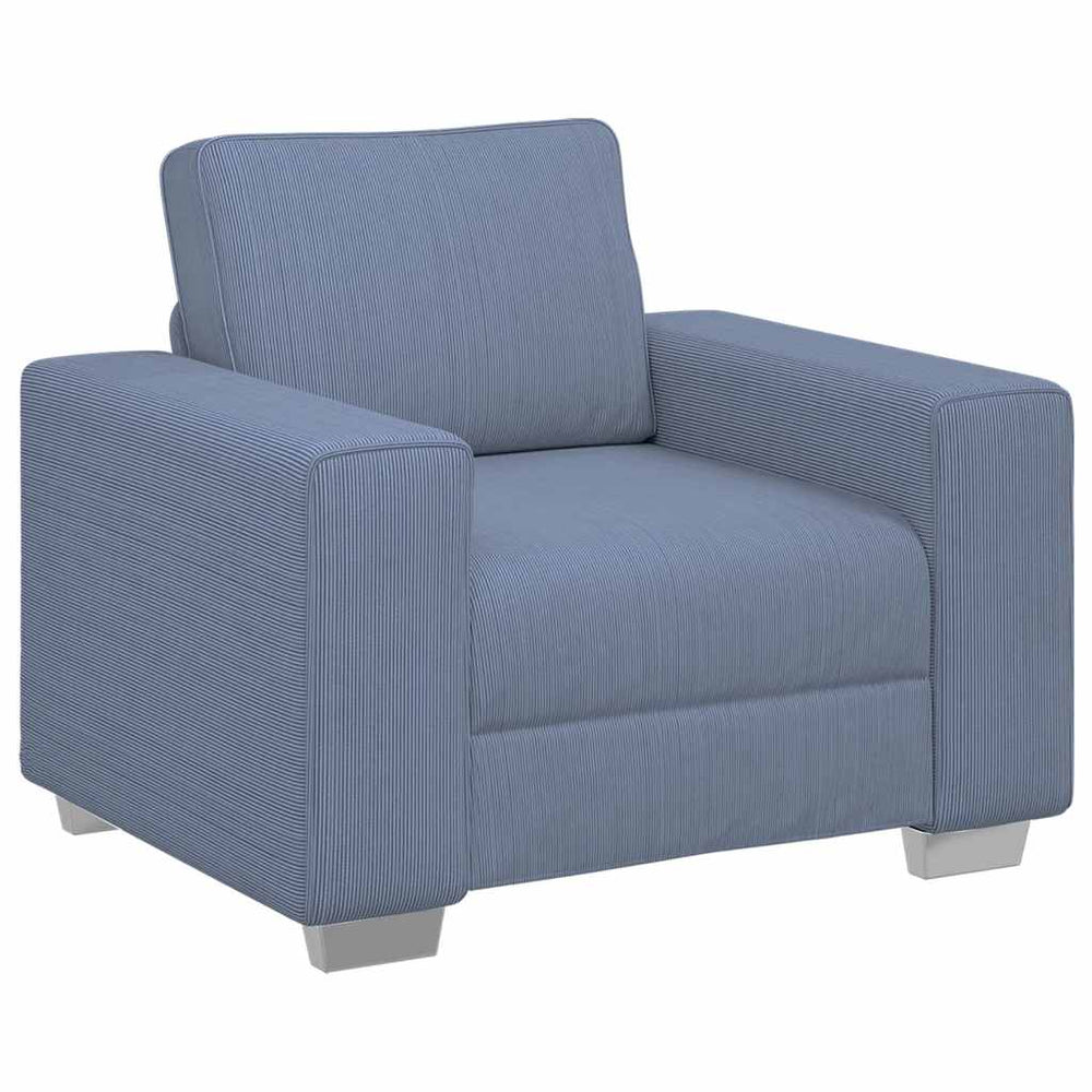 Blauer Cord Sessel 100 cm