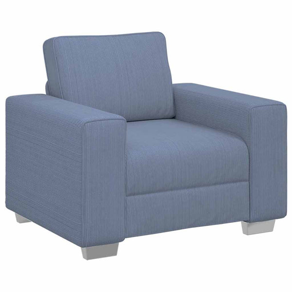 Blauer Cord Sessel 100 cm
