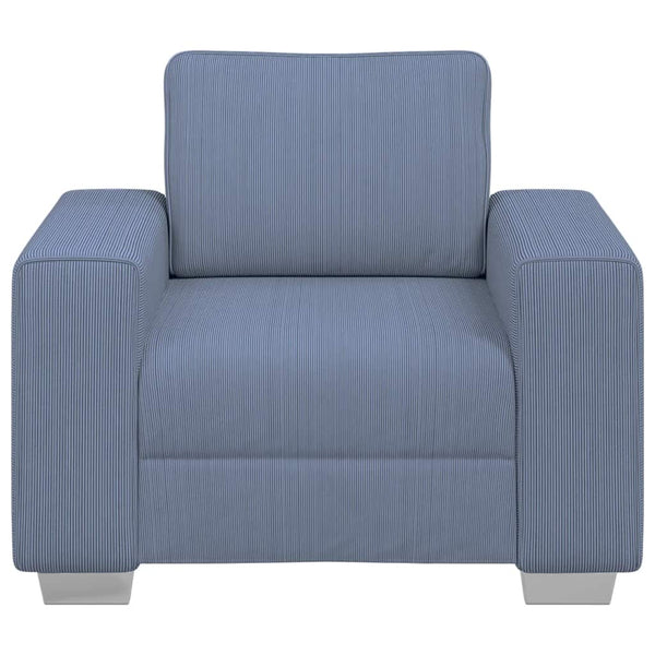 Blauer Cord Sessel 100 cm