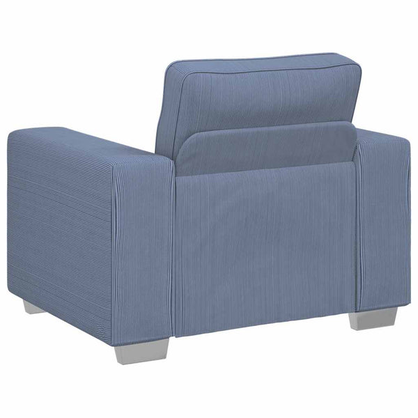 Blauer Cord Sessel 100 cm