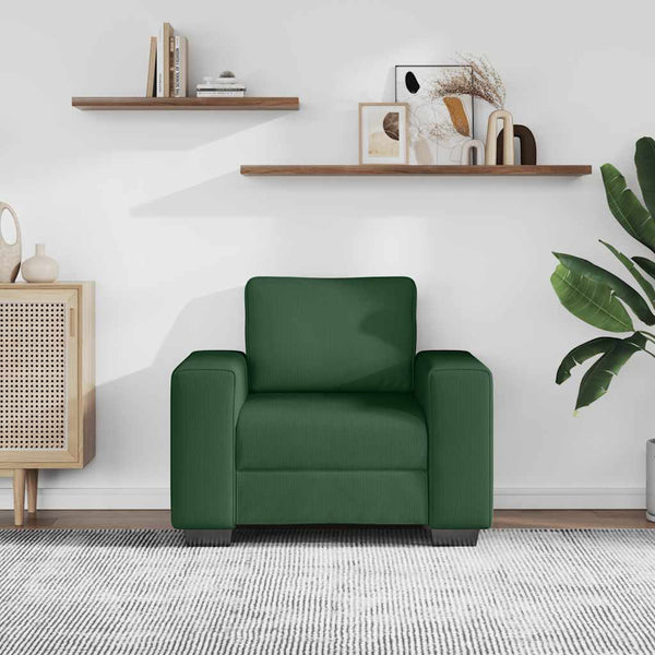 vidaXL Fauteuil vert foncé 100x77x82 cm velours côtelé