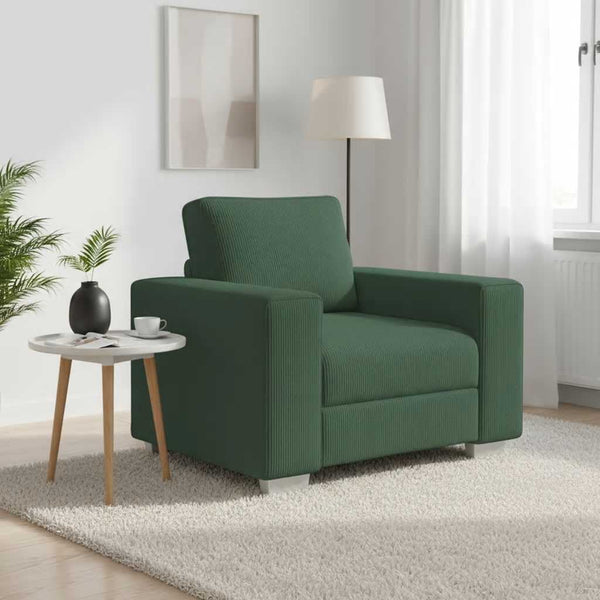 vidaXL Fauteuil vert foncé 100x77x82 cm velours côtelé