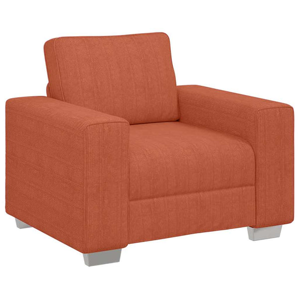 Sessel Rot Orange Cordstoff 100 cm