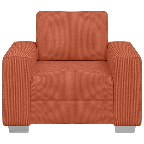 Sessel Rot Orange Cordstoff 100 cm