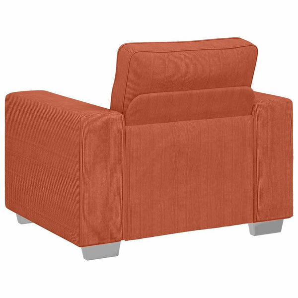 Sessel Rot Orange Cordstoff 100 cm