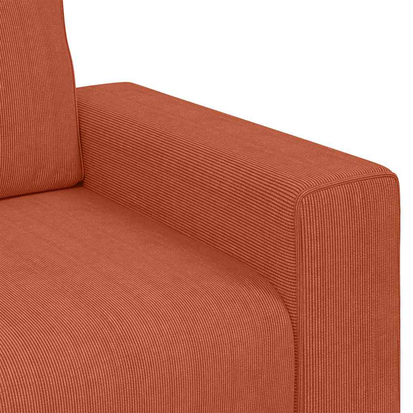 Sessel Rot Orange Cordstoff 100 cm