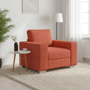 Sessel Rot Orange Cordstoff 100 cm