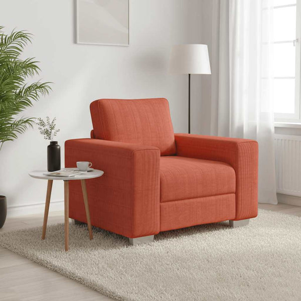 Sessel Rot Orange Cordstoff 100 cm