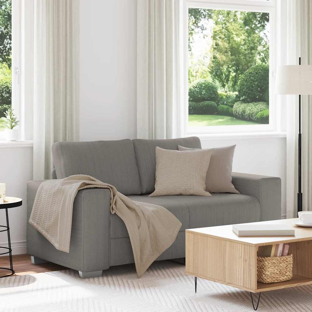 vidaXL Canapé à 2 places gris clair 160x77x82 cm Tissu corduroy