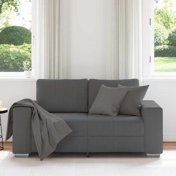 Dunkelgraues Cord Zweisitzer Sofa 160 cm