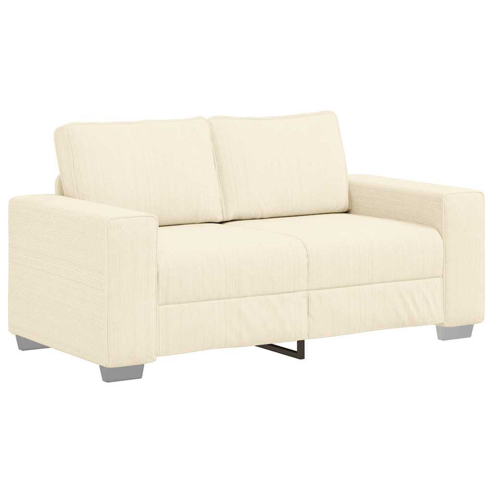 vidaXL Canapé deux places crème 160x77x82 cm velours côtelé