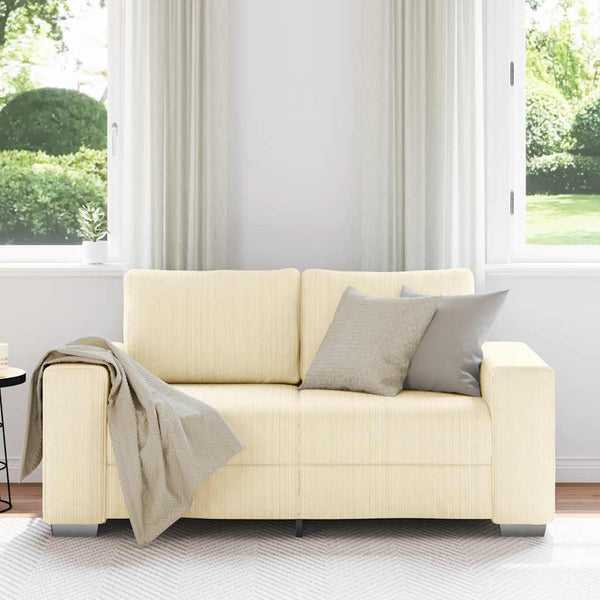 vidaXL Canapé deux places crème 160x77x82 cm velours côtelé