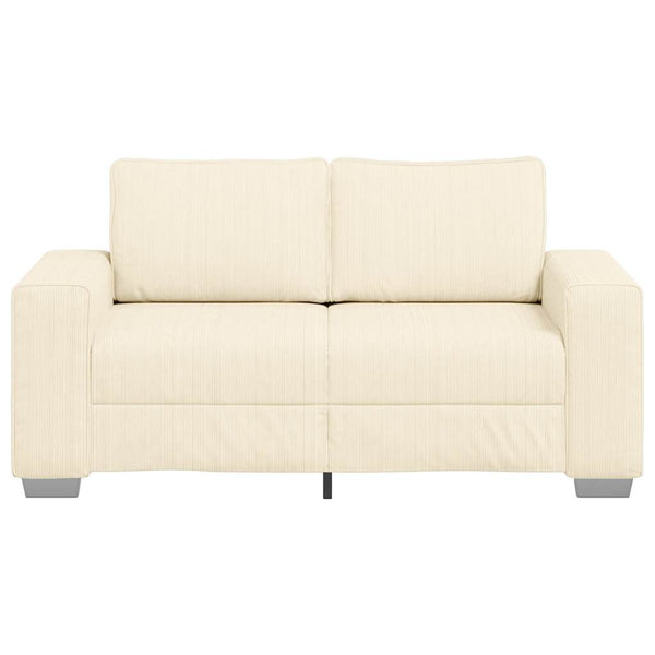 vidaXL Canapé deux places crème 160x77x82 cm velours côtelé