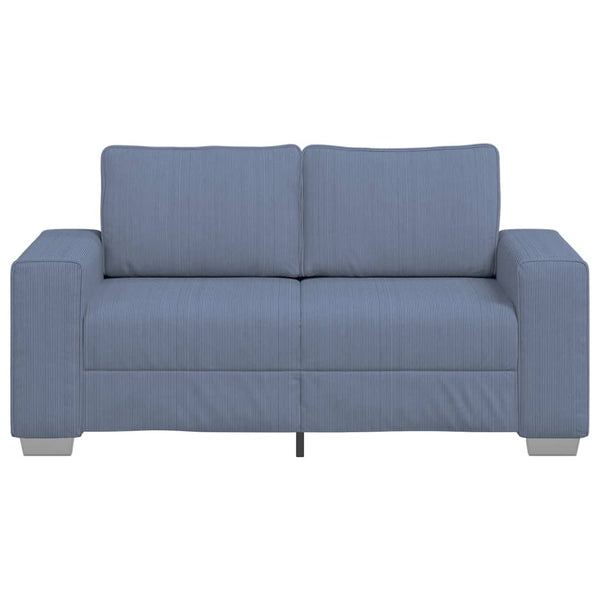 Blaues Cord Zweisitzer Sofa 160 cm