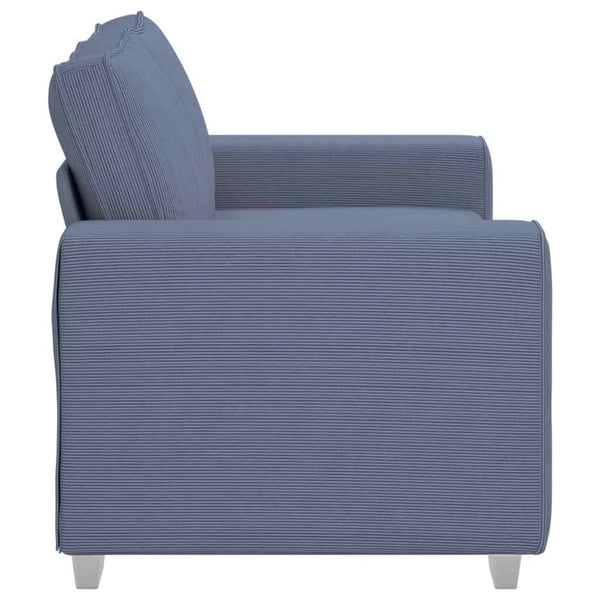 Blaues Cord Zweisitzer Sofa 160 cm