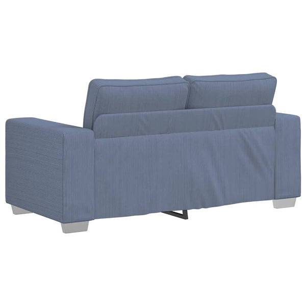 Blaues Cord Zweisitzer Sofa 160 cm
