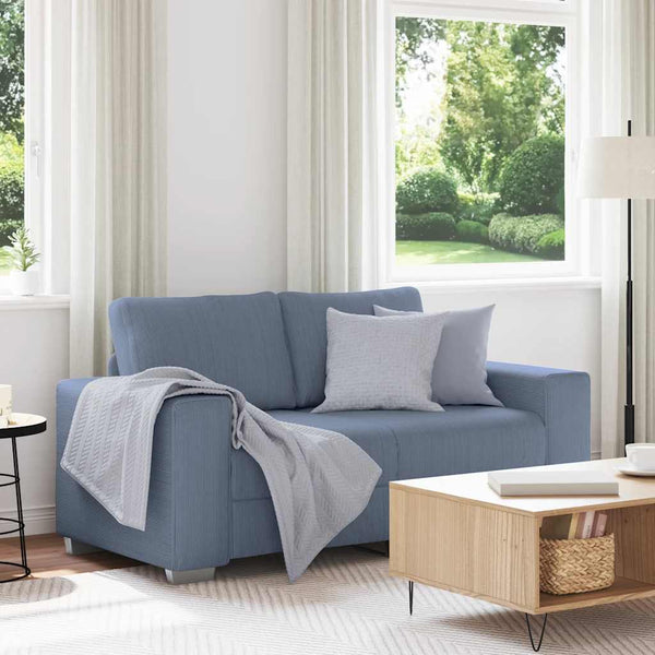 Blaues Cord Zweisitzer Sofa 160 cm