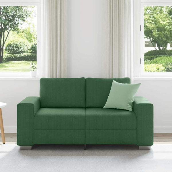 Dunkelgrünes Cord Zweisitzer Sofa 160 cm