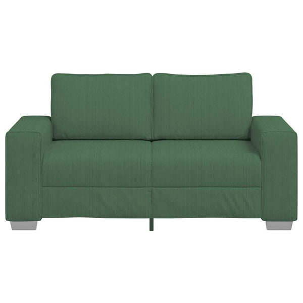 Dunkelgrünes Cord Zweisitzer Sofa 160 cm
