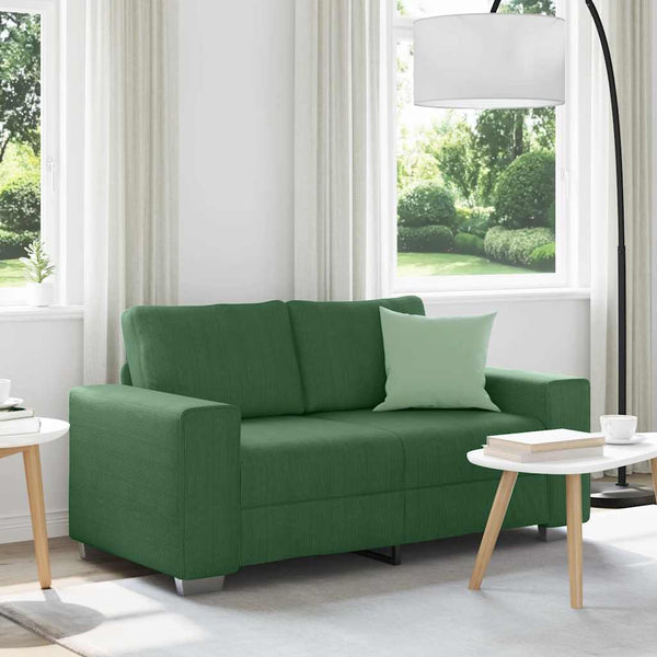 Dunkelgrünes Cord Zweisitzer Sofa 160 cm