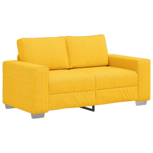 Hellgelbes Cord Zweisitzer Sofa 160 cm