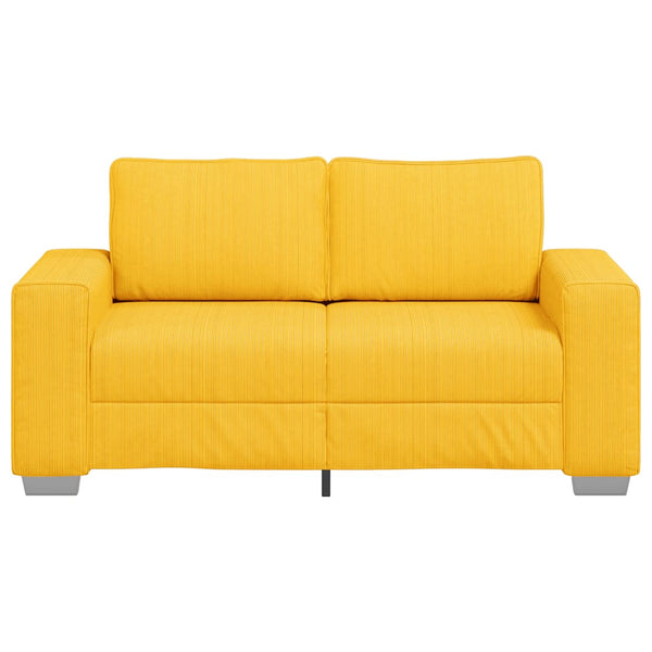 Hellgelbes Cord Zweisitzer Sofa 160 cm