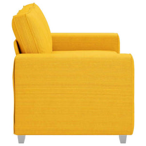 Hellgelbes Cord Zweisitzer Sofa 160 cm