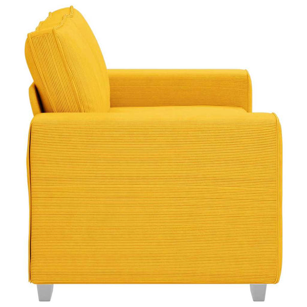 Hellgelbes Cord Zweisitzer Sofa 160 cm