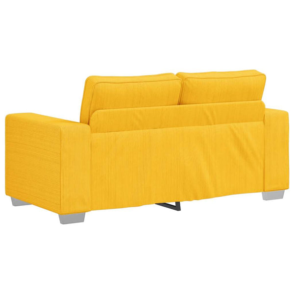 Hellgelbes Cord Zweisitzer Sofa 160 cm