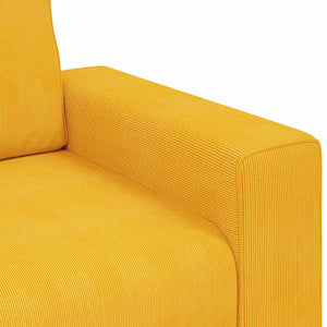 Hellgelbes Cord Zweisitzer Sofa 160 cm