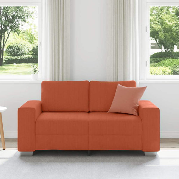Zweisitzer Sofa Cordstoff Rot Orange