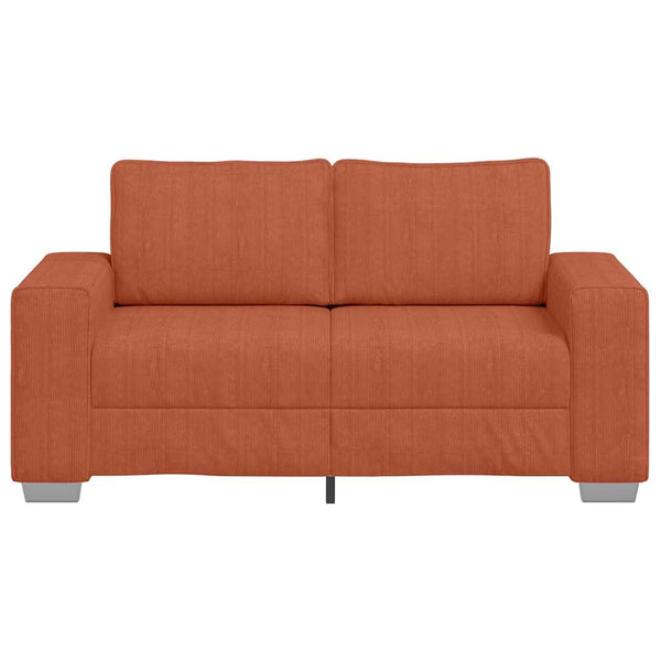 Zweisitzer Sofa Cordstoff Rot Orange