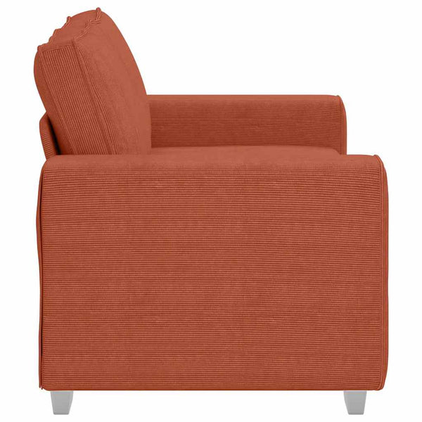 Zweisitzer Sofa Cordstoff Rot Orange
