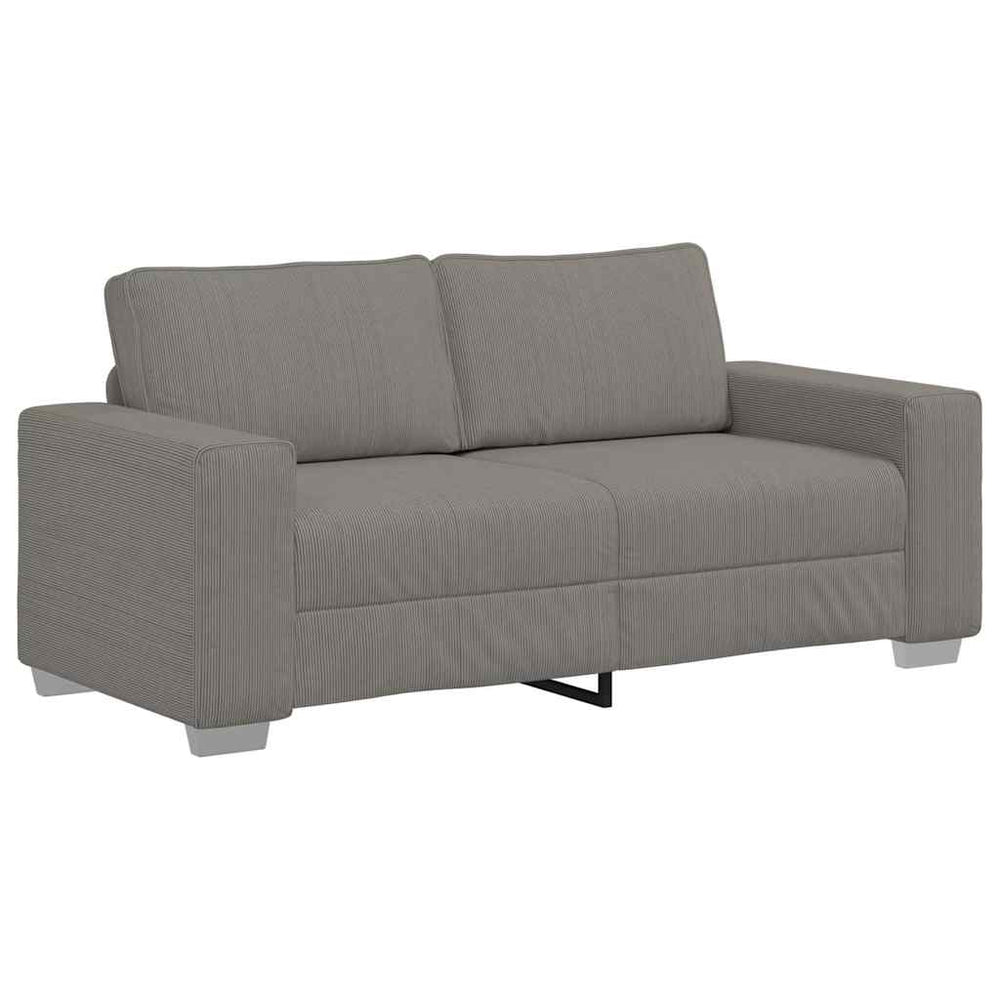 Cord Zweisitzer Sofa Hellgrau 180 cm