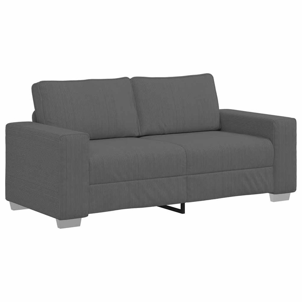 Dunkelgraues Cord Zweisitzer Sofa 180 cm