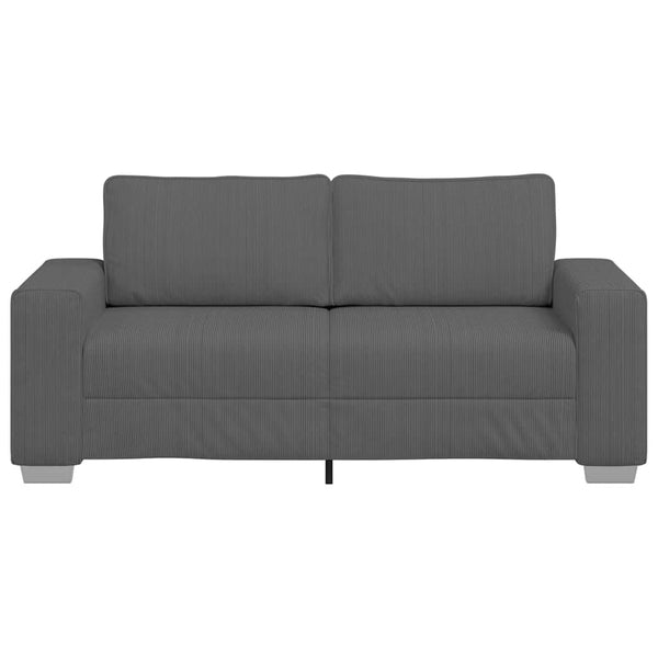 Dunkelgraues Cord Zweisitzer Sofa 180 cm