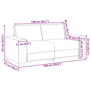 Dunkelgraues Cord Zweisitzer Sofa 180 cm